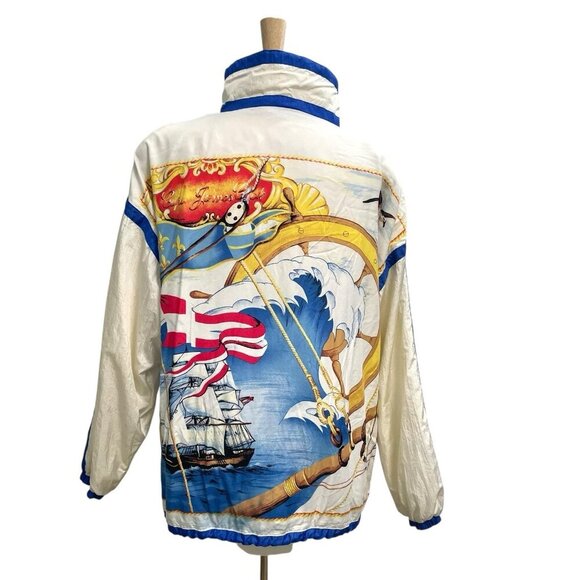 Vintage East West Nautical Boat Ship Retro Windbreaker Jacket size Small - Picture 5 of 11